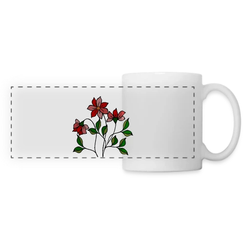 Fleurs Épanouies - Mug panoramique contrasté et blanc
