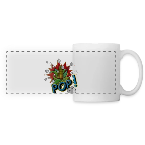 Maïs Pop Art Pétillant & Popcorn Volant - Mug panoramique contrasté et blanc