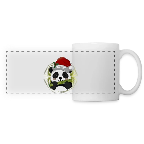 Panda Festif de Noël - Mug panoramique contrasté et blanc