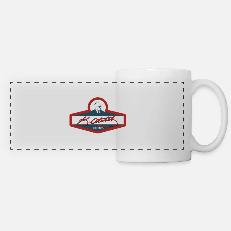 Ataturk retro - Panoramic Mug - white