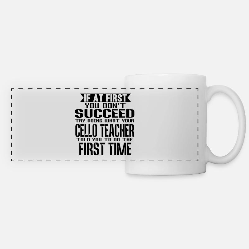 Violoncelle - Mug panoramique contrasté et blanc - blanc
