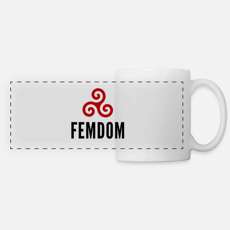 "Femdom" - cups and coasters - Panoramic Mug - white