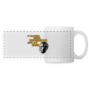 It always seems unpossible until it’s done ! - Mug panoramique contrasté et blanc - blanc - Devant