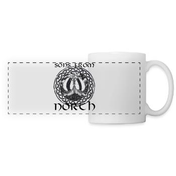 Runes de voyage drakkar viking - Mug panoramique contrasté et blanc - blanc - Devant