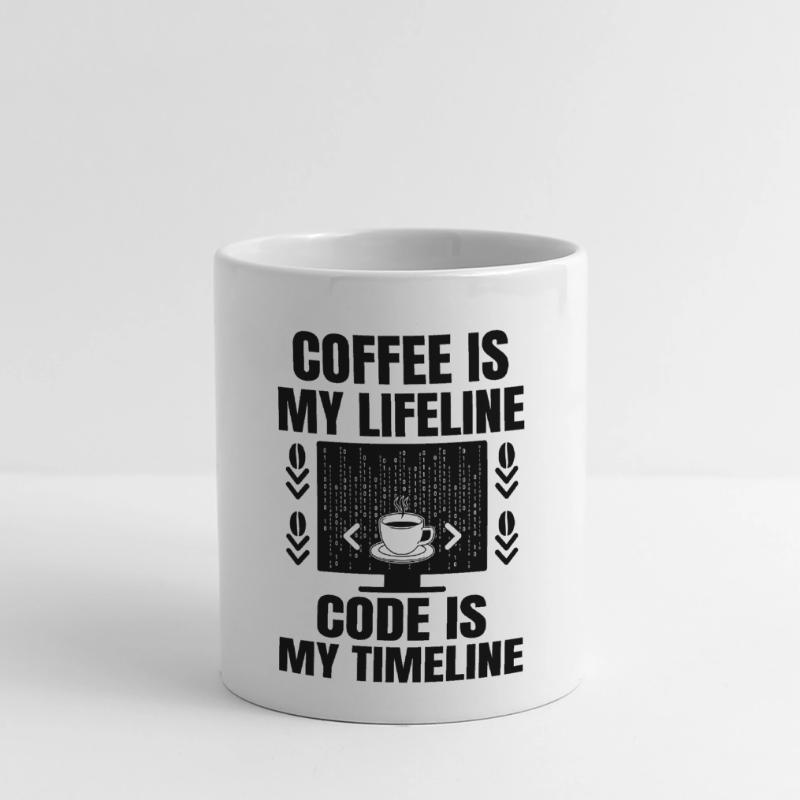 Café Codage Programmeur Codeur Développeur Nerd Coff Mug panoramique contrasté et blanc