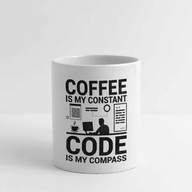 Café Codage Programmeur Codeur Développeur Nerd Coff Mug panoramique contrasté et blanc