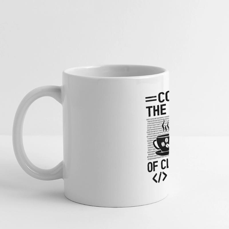 Café Codage Programmeur Codeur Développeur Nerd Coff Mug panoramique contrasté et blanc