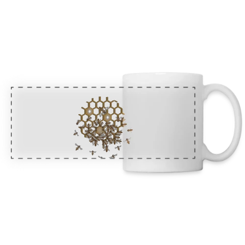 Nid d'Abeille Géométrique : Nature & Harmonie - Mug panoramique contrasté et blanc