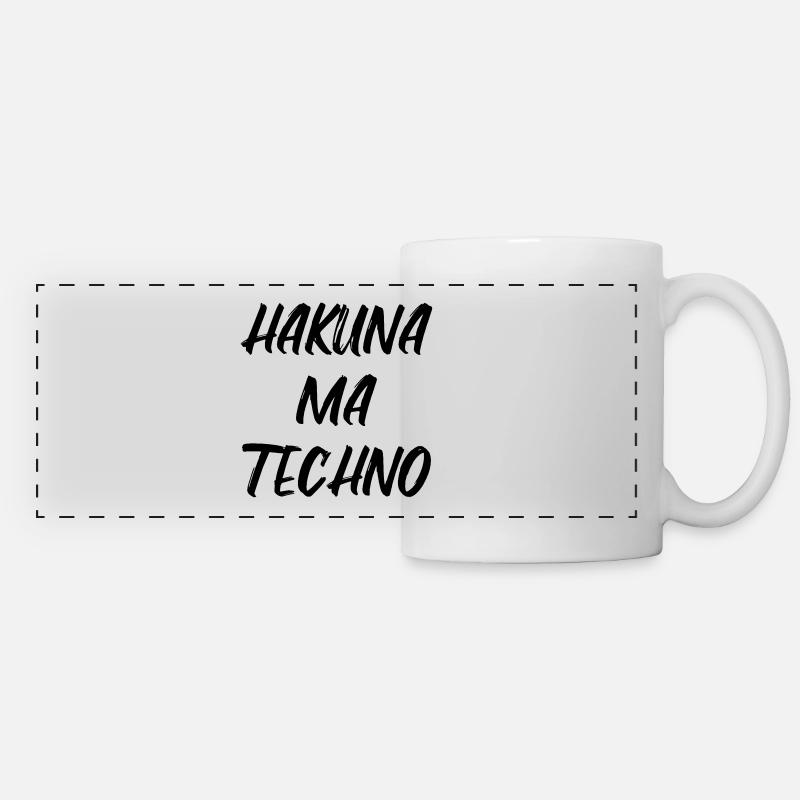 Hakuna ma cadeau de musique électro techno - Mug panoramique contrasté et blanc - blanc
