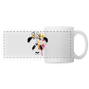 Panda coloré abstrait couleur nature art art - Mug panoramique contrasté et blanc - blanc - Devant