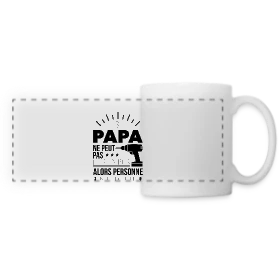 Maquette de Mug panoramique contrasté et blanc « Si je peux pas... je peux pas ! » à imprimer et personnaliser