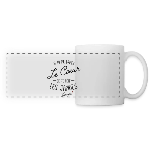 Cœur Brisé, Jambes Cassées ! - Mug panoramique contrasté et blanc