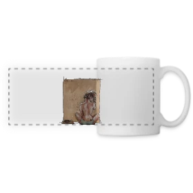 Maquette de Mug panoramique contrasté et blanc « L'Hymne Révolutionnaire de l'Amour » à imprimer et personnaliser