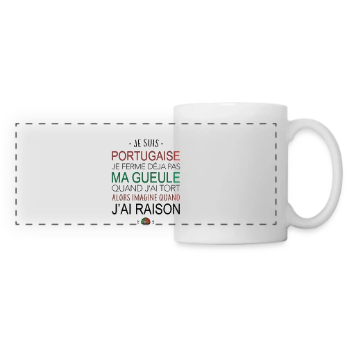 T-Shirt Portugaise : Ma Voix Compte, Toujours Raison ! - Mug panoramique contrasté et blanc