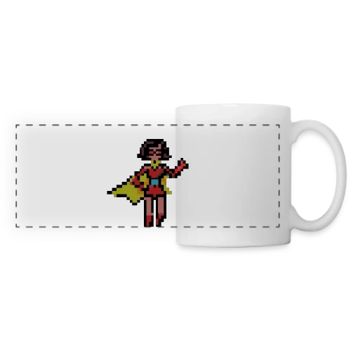 Super-Héroïne Rétro Mag - Mug panoramique contrasté et blanc