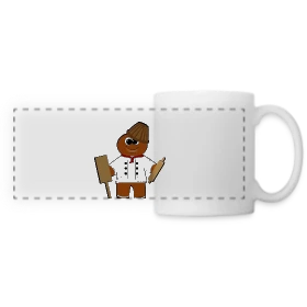 Maquette de Mug panoramique contrasté et blanc « Boulanger Alsacien Gourmand » à imprimer et personnaliser