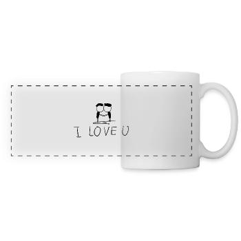 Je vous aime les amoureux gays - Mug panoramique contrasté et blanc - blanc - Devant