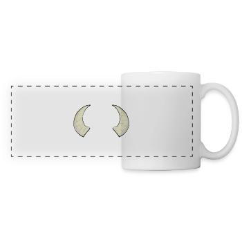 zwei hörner horn bulle widder symbol - Panoramatasse - Weiß - Vorne