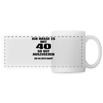 40. Geburtstag ! zum 40. Geburtstag ! Zum 40er !!! - Panoramatasse - Weiß - Vorne