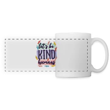 Let’s Be Kind Humans Kindness Day Inspirational - Mug panoramique contrasté et blanc - blanc - Devant