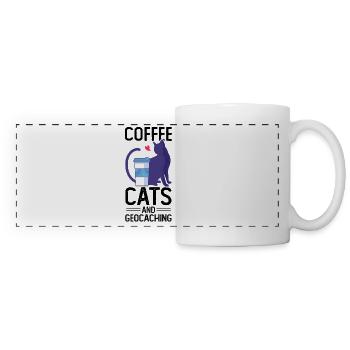 Kaffeekatzen Und Geocaching-cache-jagd Wandern - Panoramatasse - Weiß - Vorne
