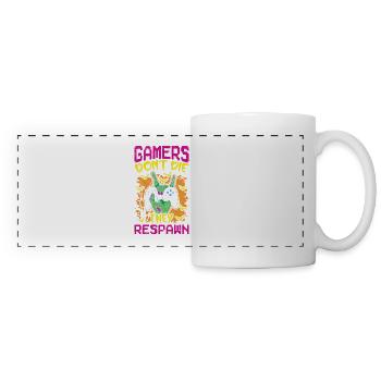 Gamer Sie Respawnen Gaming Vidéaste Halloween - Mug panoramique contrasté et blanc - blanc - Devant