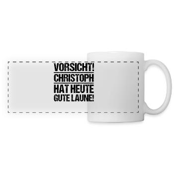 Prénom Chris Christoph - Mug panoramique contrasté et blanc - blanc - Devant