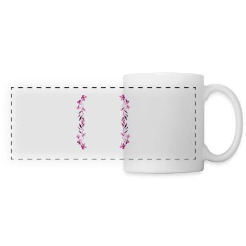 ligne rose peinte en gris - Mug panoramique contrasté et blanc - blanc - Devant