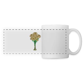 Symbole des roses dorées - Mug panoramique contrasté et blanc - blanc - Devant