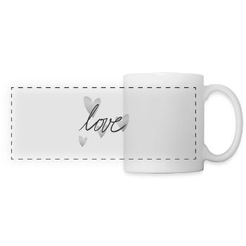 herz grau symbol liebe form - Panoramatasse - Weiß - Vorne