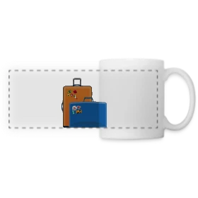 Maquette de Mug panoramique contrasté et blanc « Valises du Monde Entier » à imprimer et personnaliser