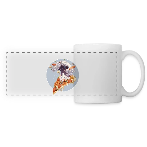 La Grande Vague de Pizza Kanagawa - Mug panoramique contrasté et blanc