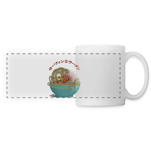 Surf & Ramens : L'?uf glisse dans le bol - Mug panoramique contrasté et blanc