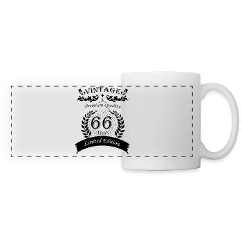 66. Geburtstag Premium Qualität - Panoramatasse - Weiß - Vorne