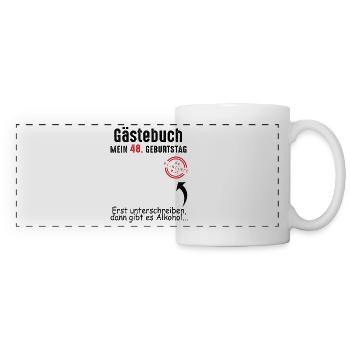 48. Geburtstag Gästebuch 48 Jahre - Panoramatasse - Weiß - Vorne