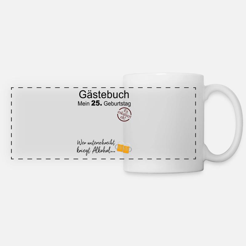 25. Geburtstag Gästebuch Geschenk Zum Geburtstag - Panoramatasse - Weiß