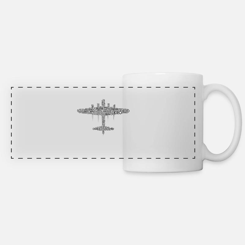 Radio alphabet - Panoramic Mug - white