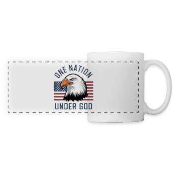 Amérique États-Unis Dire Une Nation sous Dieu 4 juillet - Mug panoramique contrasté et blanc - blanc - Devant