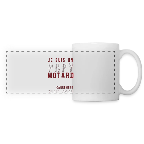 Papy Motard : Carrément Plus Cool ! - Mug panoramique contrasté et blanc