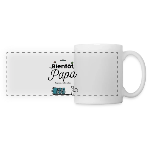 T-shirt Bientôt Papa : Humour et Annonce Naissance - Mug panoramique contrasté et blanc