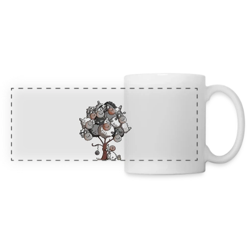 Petit Mouton Laineux Câlin - Mug panoramique contrasté et blanc