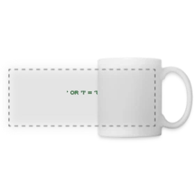 Maquette de Mug panoramique contrasté et blanc « Hacker Pentest SQL Injection - Cybersécurité » à imprimer et personnaliser
