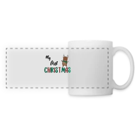 Maquette de Mug panoramique contrasté et blanc « Mon Premier Noël : Design Adorable pour Bébé » à imprimer et personnaliser