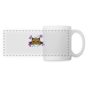 Maquette de Mug panoramique contrasté et blanc « Chat Mignon Néon 90s » à imprimer et personnaliser