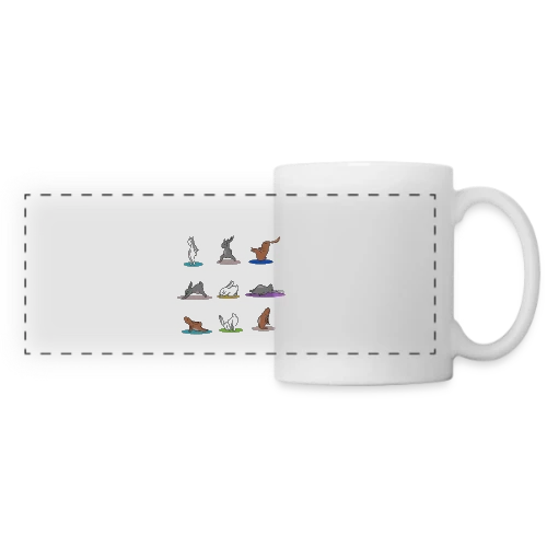 T-Shirt Lapin Yoga: Joyeuses Pâques Zen - Mug panoramique contrasté et blanc