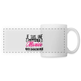 Maquette de Mug panoramique contrasté et blanc « Future Mariée qui Déchire - EVJF Humour » à imprimer et personnaliser