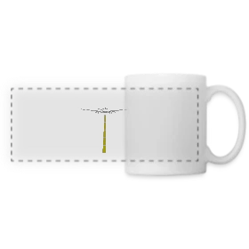 Maquette de Mug panoramique contrasté et blanc « Avion Piste Atterrissage » à imprimer et personnaliser