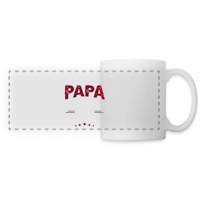 Maquette de Mug panoramique contrasté et blanc « Papa Pompier : Comme un Papa Normal, Mais Plus Cool ! » à imprimer et personnaliser