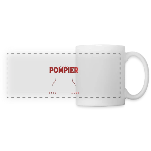 Pompier en Couple - Laissez-moi Demander à Ma Femme ! Humour - Mug panoramique contrasté et blanc