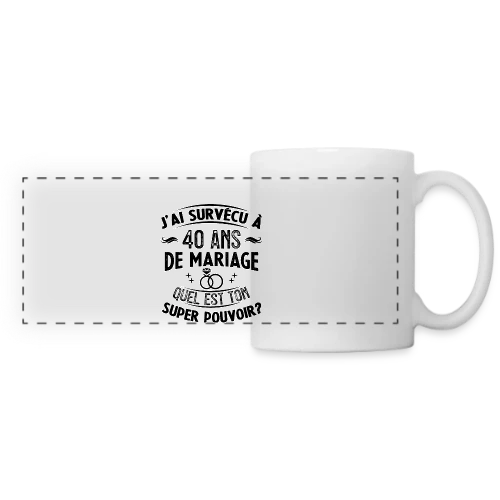 Noces de Rubis : Mon Super Pouvoir - Mug panoramique contrasté et blanc